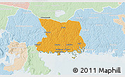 Political 3D Map of Karlshamn Kommun, lighten