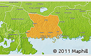 Political 3D Map of Karlshamn Kommun, physical outside