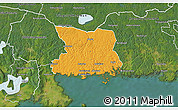 Political 3D Map of Karlshamn Kommun, satellite outside