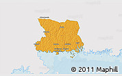 Political 3D Map of Karlshamn Kommun, single color outside
