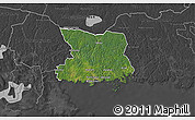 Satellite 3D Map of Karlshamn Kommun, darken, desaturated