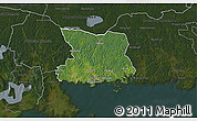 Satellite 3D Map of Karlshamn Kommun, darken