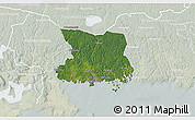 Satellite 3D Map of Karlshamn Kommun, lighten