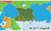 Satellite 3D Map of Karlshamn Kommun, political outside