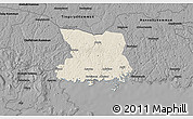 Shaded Relief 3D Map of Karlshamn Kommun, darken, desaturated