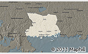 Shaded Relief 3D Map of Karlshamn Kommun, darken