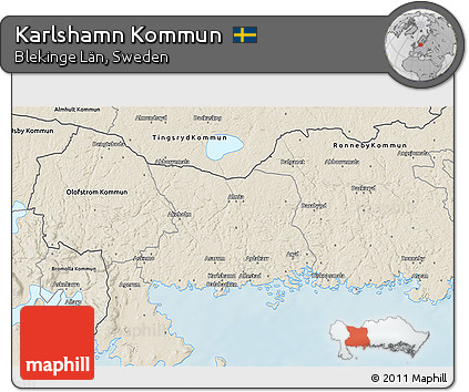 Shaded Relief 3D Map of Karlshamn Kommun