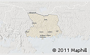 Shaded Relief 3D Map of Karlshamn Kommun, lighten, semi-desaturated