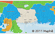 Shaded Relief 3D Map of Karlshamn Kommun, political outside