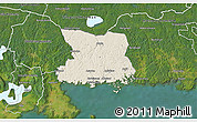 Shaded Relief 3D Map of Karlshamn Kommun, satellite outside