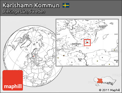 Blank Location Map of Karlshamn Kommun