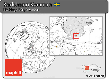 Blank Location Map of Karlshamn Kommun, highlighted country