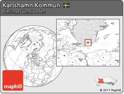 Blank Location Map of Karlshamn Kommun, highlighted country