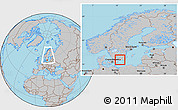 Gray Location Map of Karlshamn Kommun, within the entire country