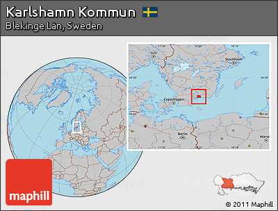 Gray Location Map of Karlshamn Kommun