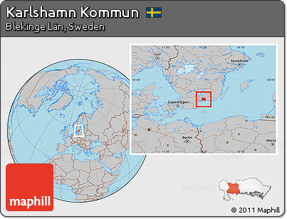 Gray Location Map of Karlshamn Kommun