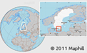 Gray Location Map of Karlshamn Kommun, highlighted country, within the entire country