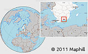Gray Location Map of Karlshamn Kommun, highlighted country