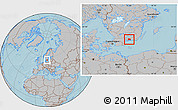 Gray Location Map of Karlshamn Kommun, hill shading