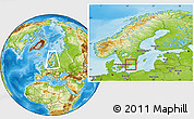 Physical Location Map of Karlshamn Kommun, within the entire country