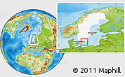 Physical Location Map of Karlshamn Kommun, highlighted country, within the entire country