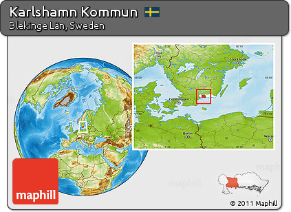 Physical Location Map of Karlshamn Kommun, highlighted parent region