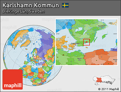 Political Location Map of Karlshamn Kommun