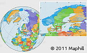 Political Location Map of Karlshamn Kommun, highlighted parent region, within the entire country