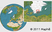 Satellite Location Map of Karlshamn Kommun, highlighted country, highlighted parent region