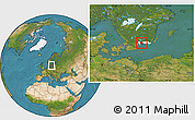 Satellite Location Map of Karlshamn Kommun, highlighted parent region