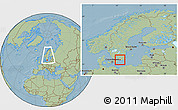 Savanna Style Location Map of Karlshamn Kommun, within the entire country, hill shading