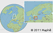Savanna Style Location Map of Karlshamn Kommun, within the entire country