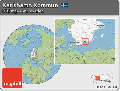 Savanna Style Location Map of Karlshamn Kommun, highlighted country
