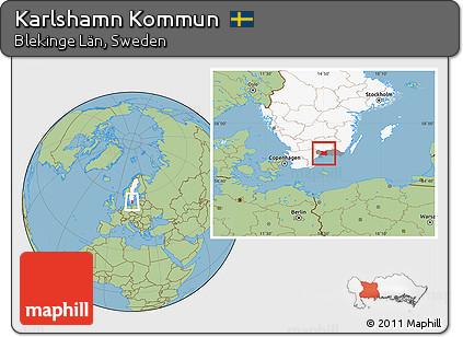 Savanna Style Location Map of Karlshamn Kommun, highlighted country, highlighted parent region