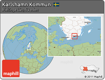 Savanna Style Location Map of Karlshamn Kommun, highlighted country, highlighted parent region