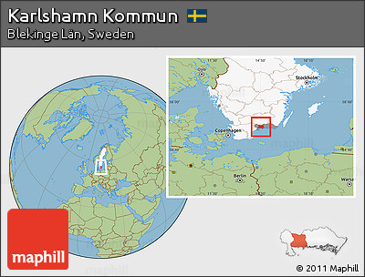 Savanna Style Location Map of Karlshamn Kommun, highlighted country, highlighted parent region