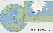 Savanna Style Location Map of Karlshamn Kommun, highlighted country, highlighted parent region, hill shading