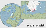 Savanna Style Location Map of Karlshamn Kommun, highlighted country, hill shading