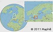 Savanna Style Location Map of Karlshamn Kommun, highlighted parent region, within the entire country