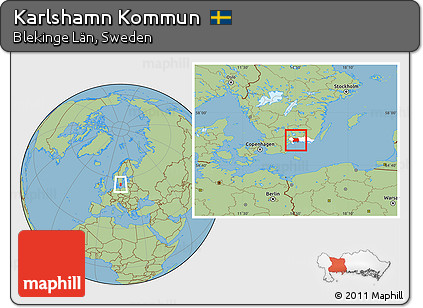 Savanna Style Location Map of Karlshamn Kommun, highlighted parent region