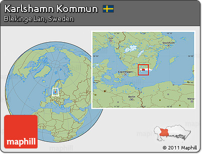 Savanna Style Location Map of Karlshamn Kommun, highlighted parent region