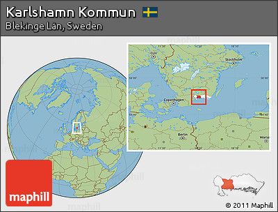 Savanna Style Location Map of Karlshamn Kommun, highlighted parent region