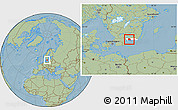 Savanna Style Location Map of Karlshamn Kommun, highlighted parent region, hill shading