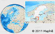 Shaded Relief Location Map of Karlshamn Kommun, highlighted country, within the entire country