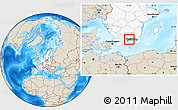 Shaded Relief Location Map of Karlshamn Kommun, highlighted country, highlighted parent region