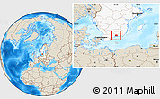 Shaded Relief Location Map of Karlshamn Kommun, highlighted country