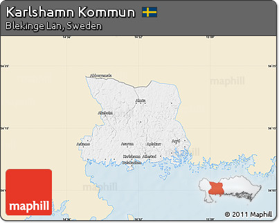 Classic Style Map of Karlshamn Kommun, single color outside