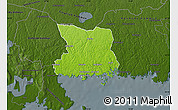 Physical Map of Karlshamn Kommun, darken