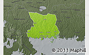 Physical Map of Karlshamn Kommun, darken, semi-desaturated