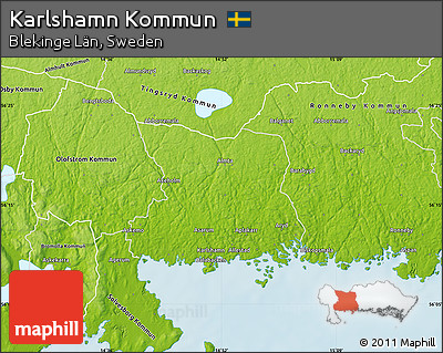 Physical Map of Karlshamn Kommun